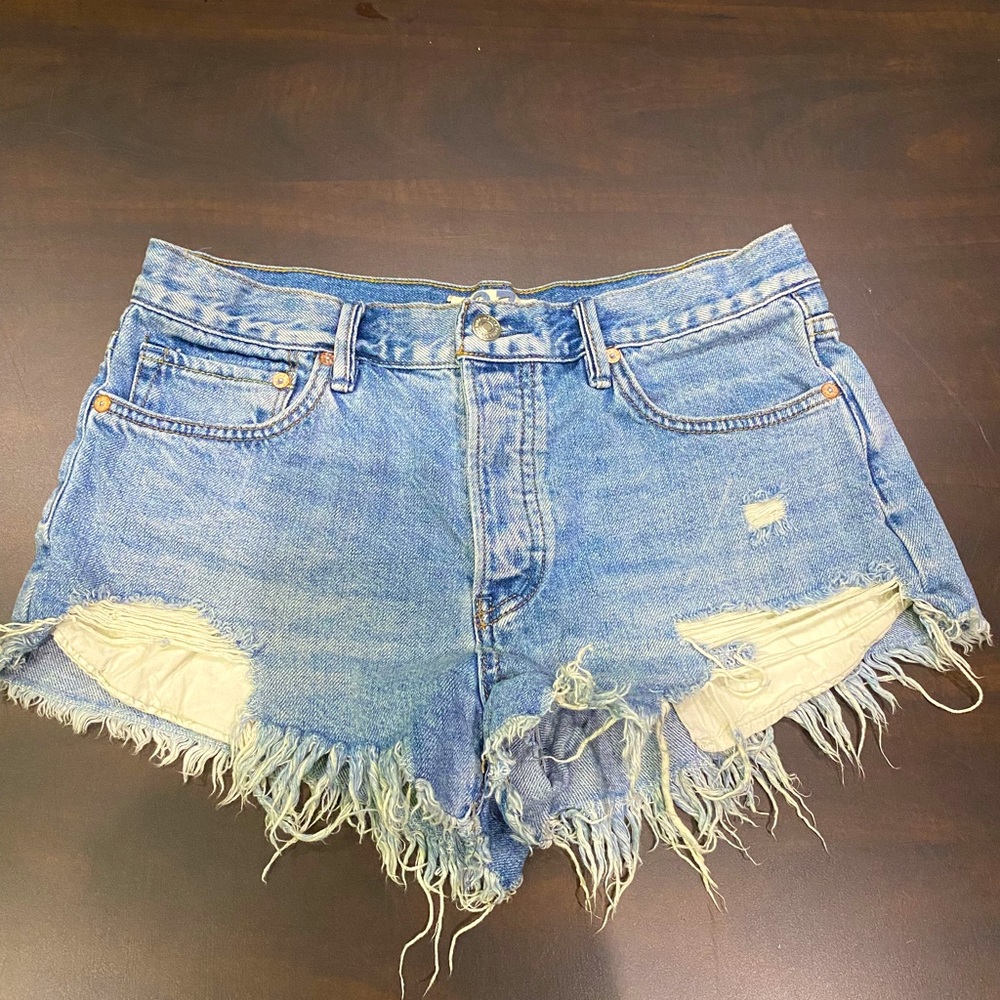 Free People Loving Good Vibrations Denim Shorts